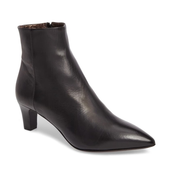 Agl Shoes - AGL Pointed Toe Bootie Black Calf Leather Size 11